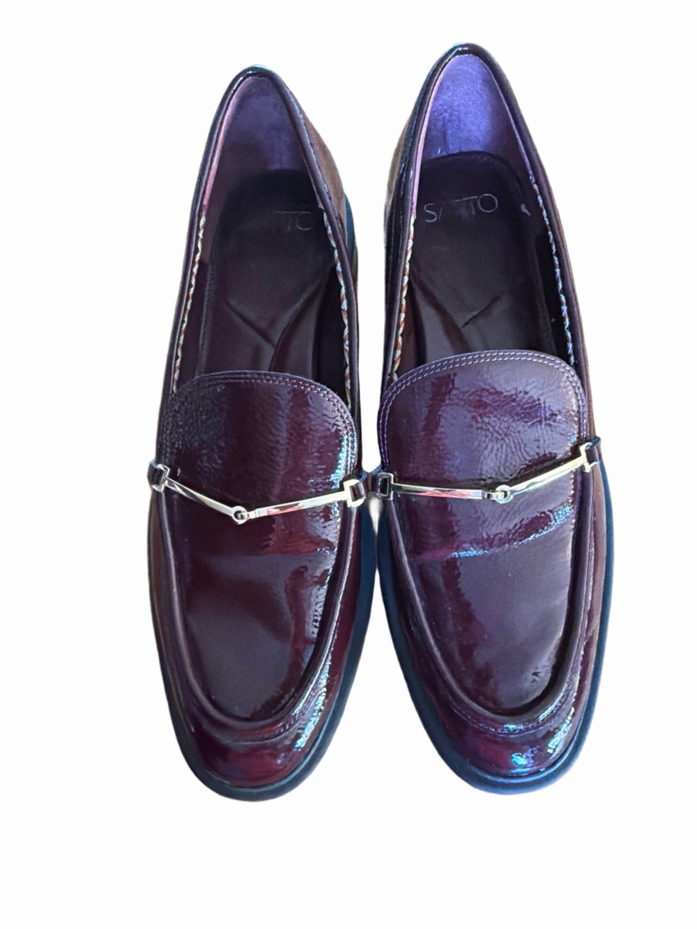 Women’s Franco Sarto Patent Leather Dress Loafers in Burgundy